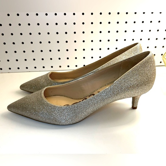 Sam Edelman Dori Kitten Heels Silver Metallic Size 10M - Picture 6 of 16